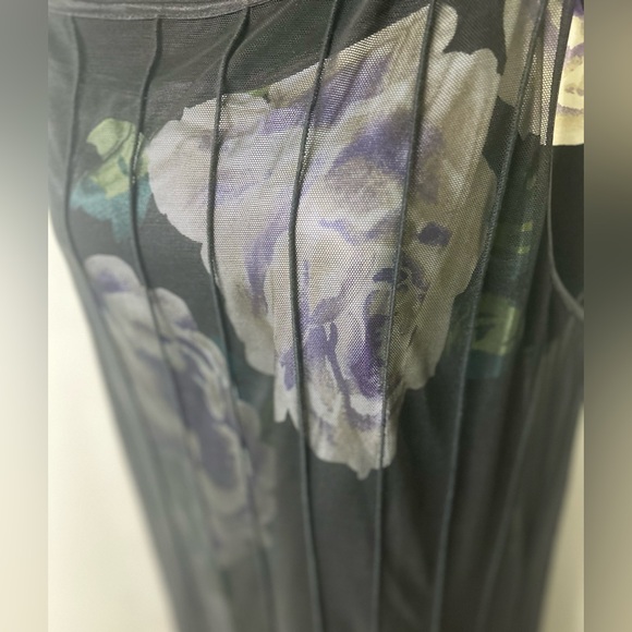 Plus size silk floral dress under black mesh dress - Picture 4 of 4